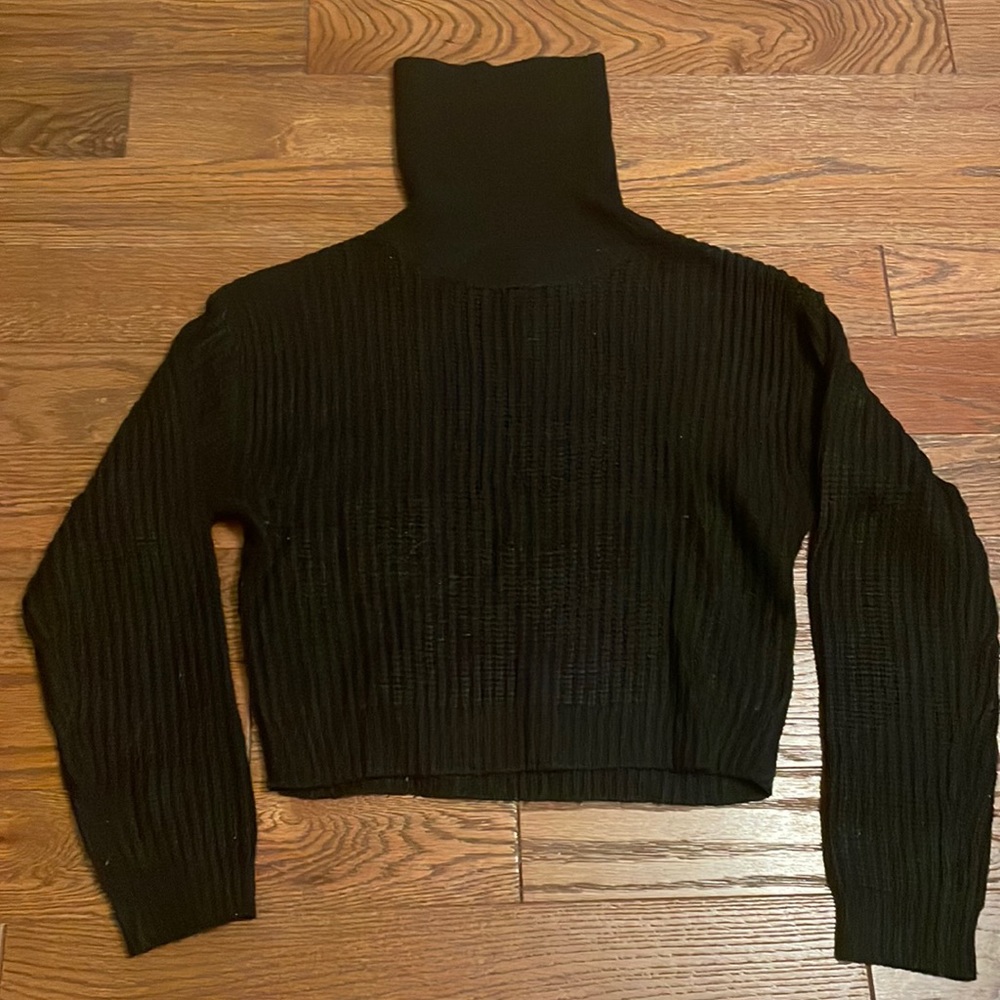 Black chunky knit turtleneck